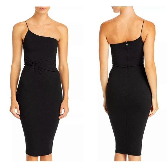 NWT Nookie Women's Size Small Black Lust One Shoulder Midi Dress - Picture 2 of 5